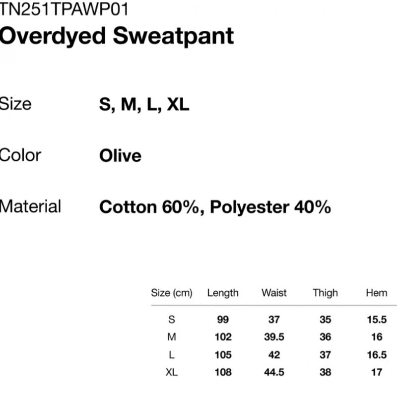 Thisisneverthat Overdyed Sweatpant Olive