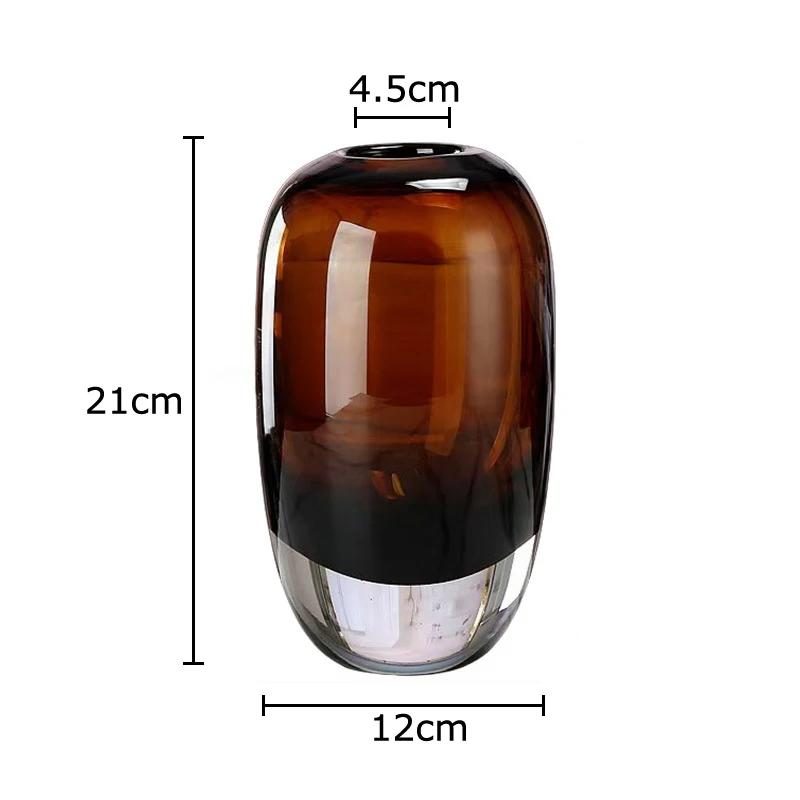 Transparent Caramel Colored Delicate Glass Vase Flower Pots Desk Decoration Flower Arrangement Floral Vases Room Aesthetic Decor