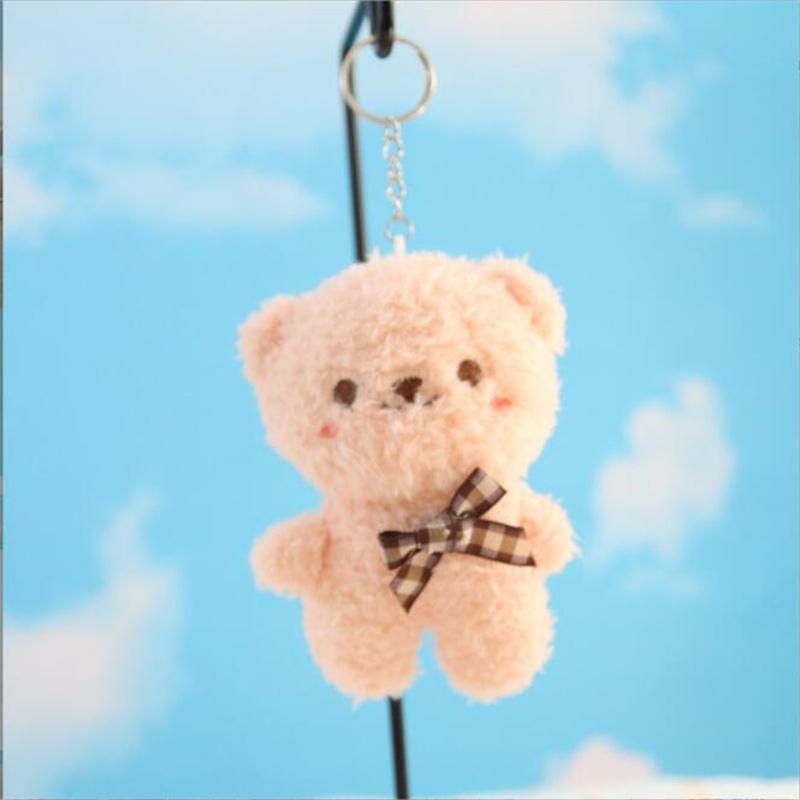 Cute Bear Plush Toys Small Pendant Cute Bowknot Solid Color Bears Doll Soft Stuffed Toy For Kids Christmas Girls Gift 10CM