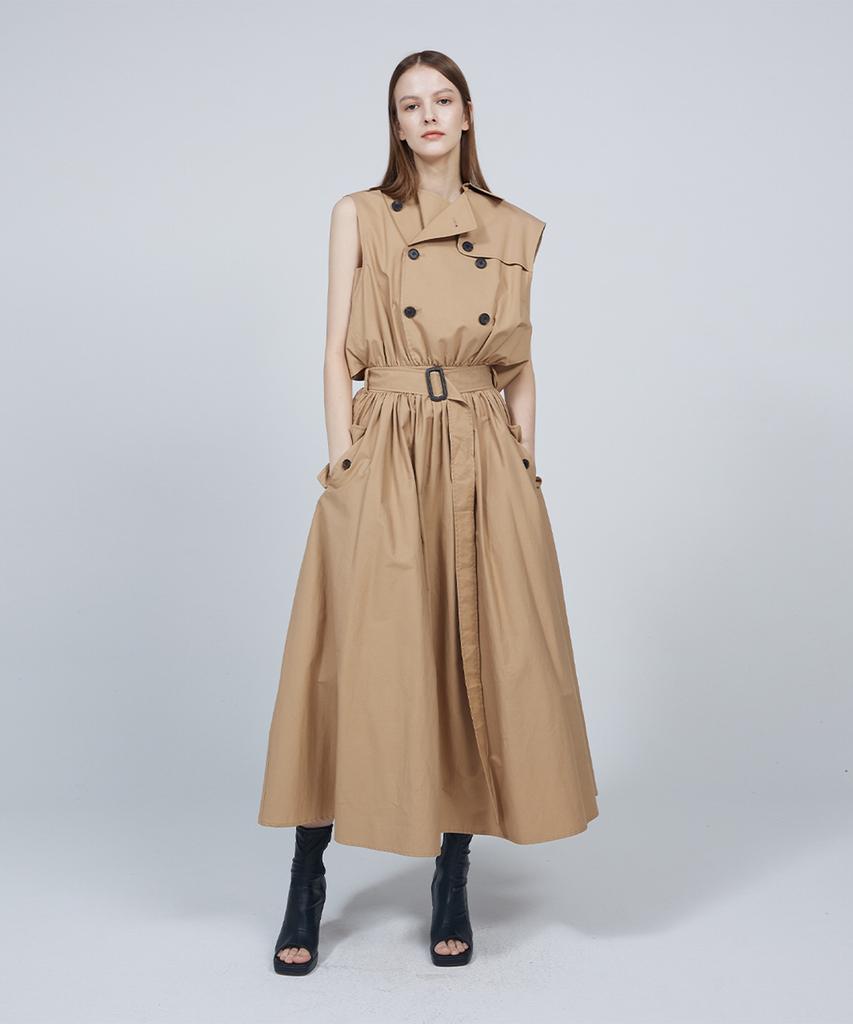 Meuameu Signature Sleeveless Trench Coat Dress