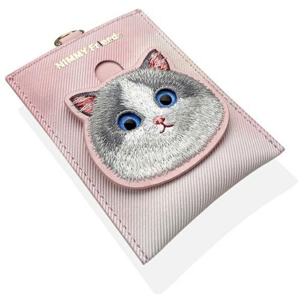 Nimmy Zestaw 3W1 Torebka Na Telefon +    Portfel + Etui Na Lokalizator Różowy/Pink Big Eyed Pet 2.0 Cat
