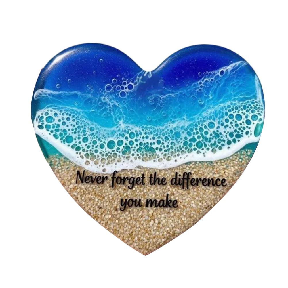 Ocean Heart Shaped Glass Ornament for Friends and Family