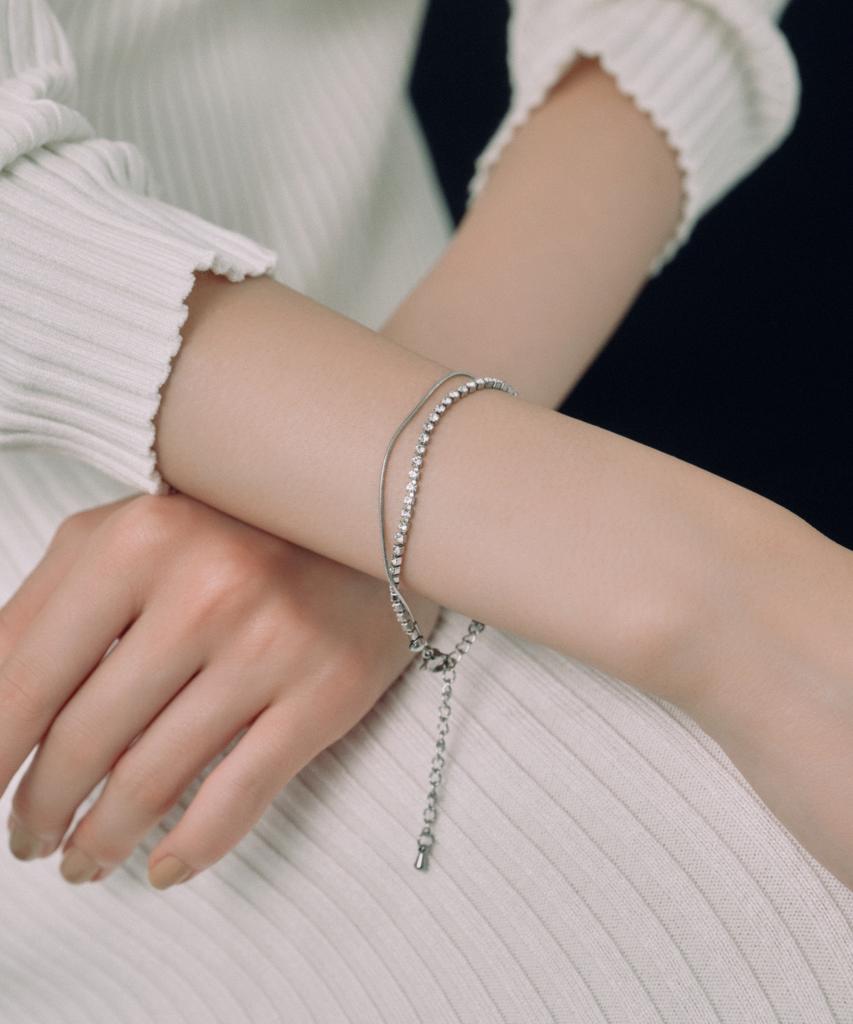 Novice Tokyo Cubic & Round Chain Bracelet [Stainless] / Silver