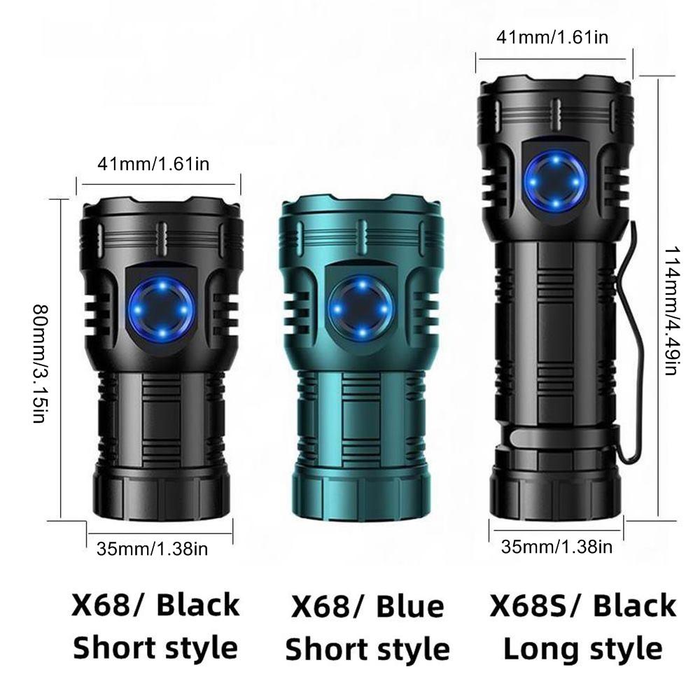 8xLed Palm High Bright Flashlight Usb Charging Portable Red Flash Light Torch Outdoor Pocket Hiking Magnet Work Car Repair 26350