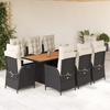 VidaXL 9pcs Garden Dining Set Black Cushions Wicker 3213137
