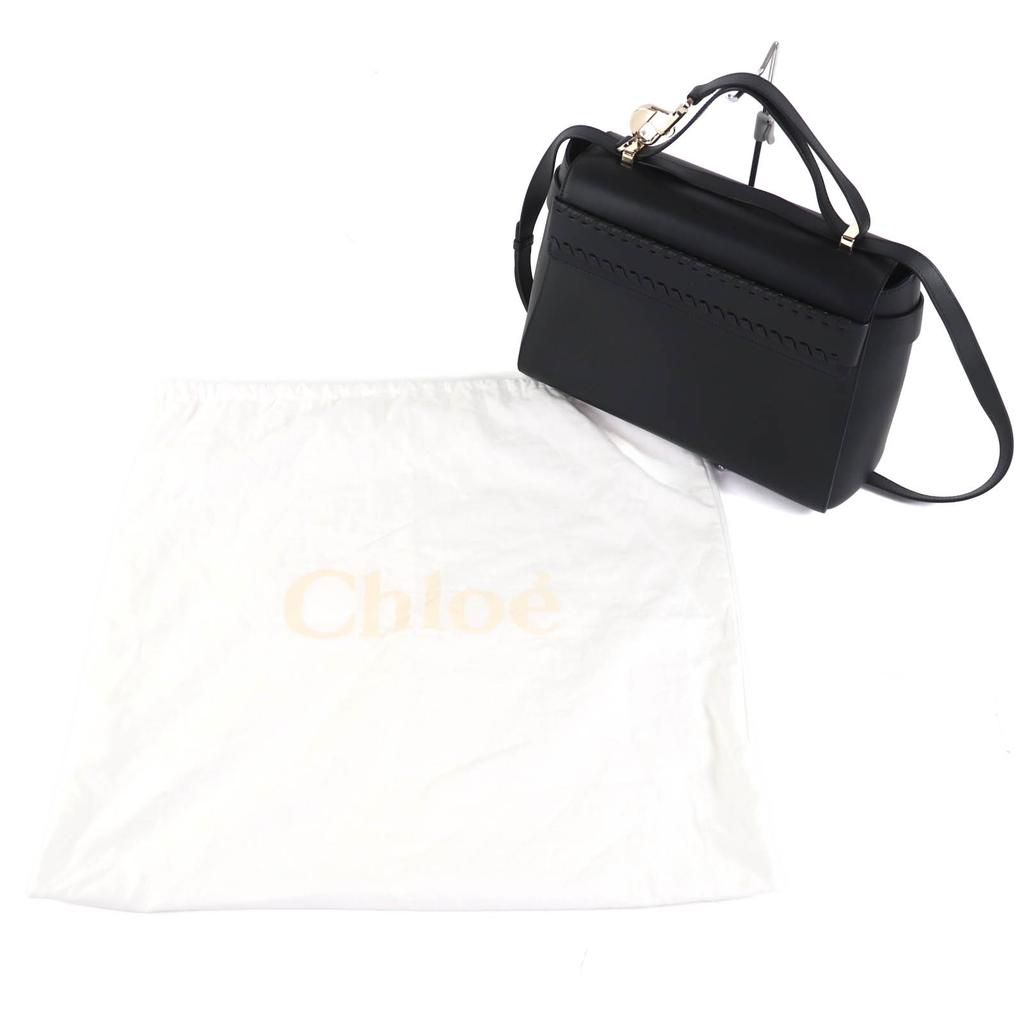 Great Chloe Shoulder Bag NACHA Black Leather Women CHC22WS122l91001 Used
