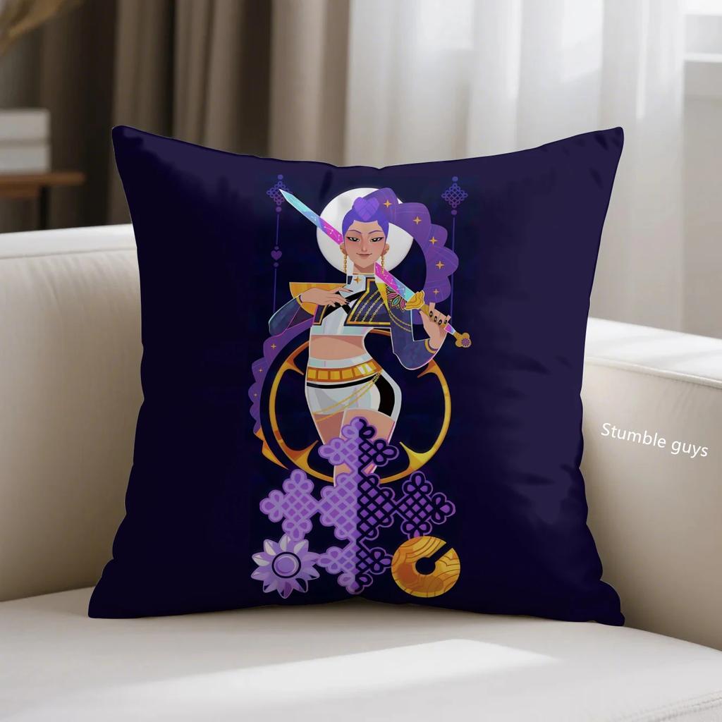 Anime Kpop Sofa Cushion Cover Demon Hunters Pillowcase Bedroom
