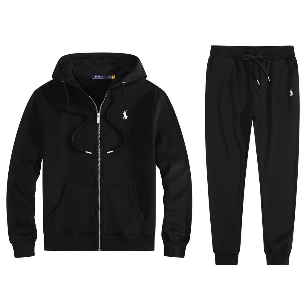 Set de Hupă cu Logo Cal Mic și Jachetă Polo cu Fermoar pentru Bărbați - Toamnă