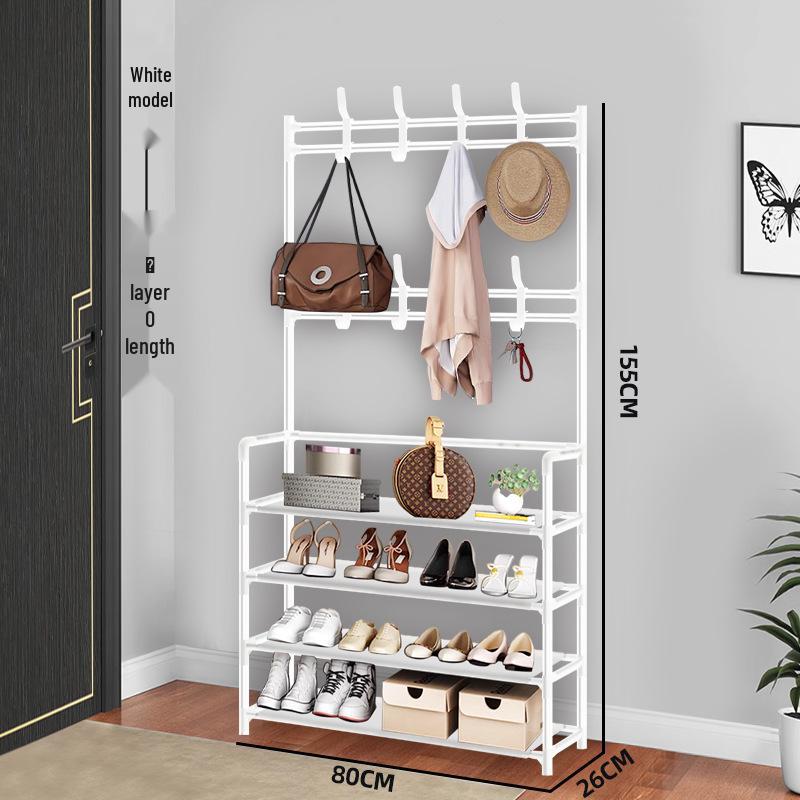 Moderner multifunktionaler Metall-Schuh- und Garderobenständer: Stand-Aufbewahrung, schlicht, minimalistisch für Schuhe und Kleidung