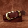 Women's Retro Rub Colored Distressed Pleated Washed Leather Belt Women's Genuine Leather Vegetable Tanning Leather Fashion Jeans Belt