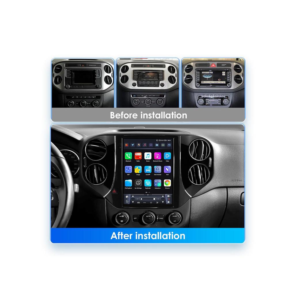 OSSURET Autorádio Android pro VW Volkswagen Tiguan 2007-2016 Multimediální 9,7palcová vertikální obrazovka Carplay Android Auto GPS RDS FM inteligentní obrazovka