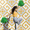Pack of 24 Green Metallic Cheerleading Pompoms for Kids with Baton Handle for Sports Games and Dance Parties