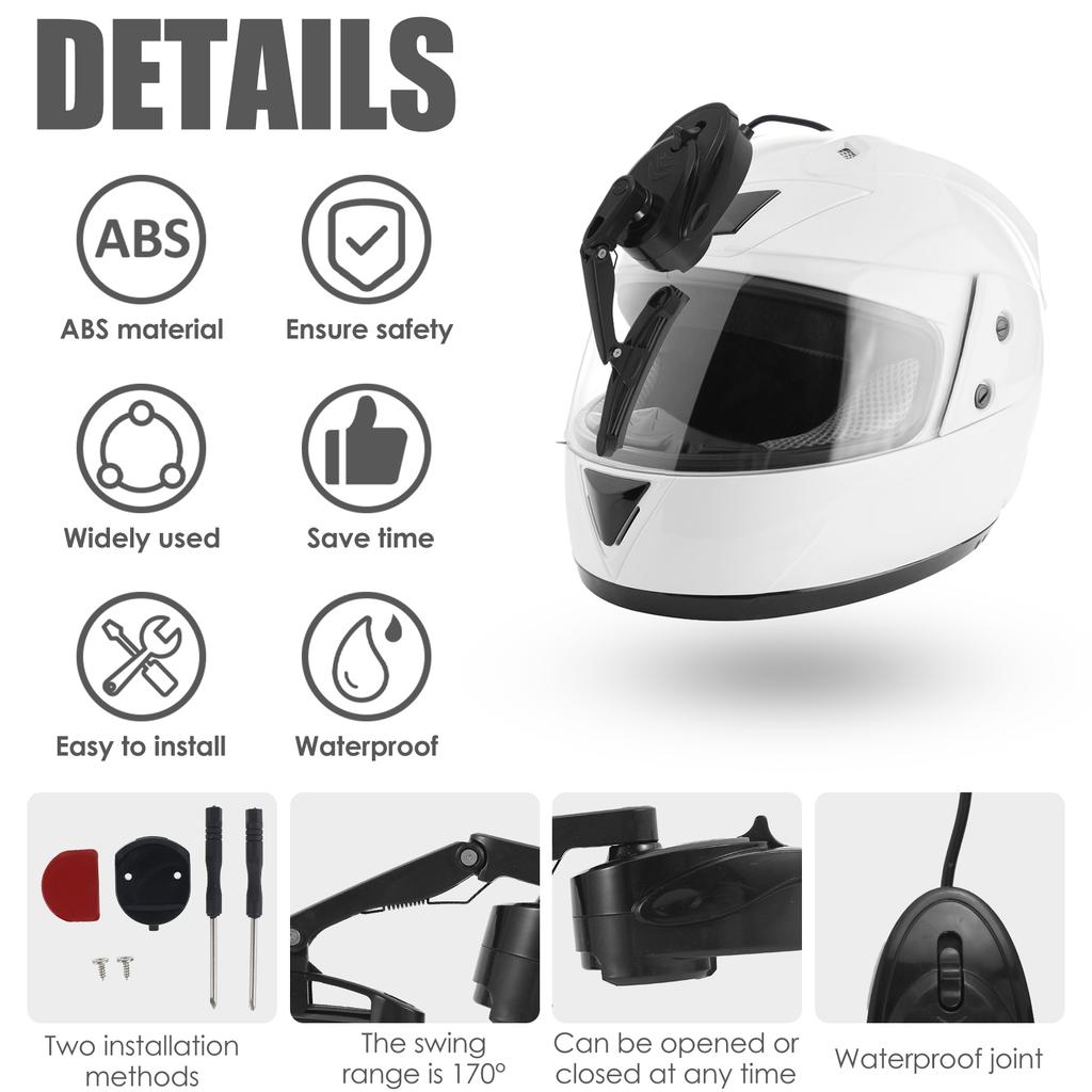 ABS Mini Helmet Wiper Semi Automatic High Toughness Motorcycle Helmet Wiper USB Powered Electric Helmet Wiper Motor Accessories