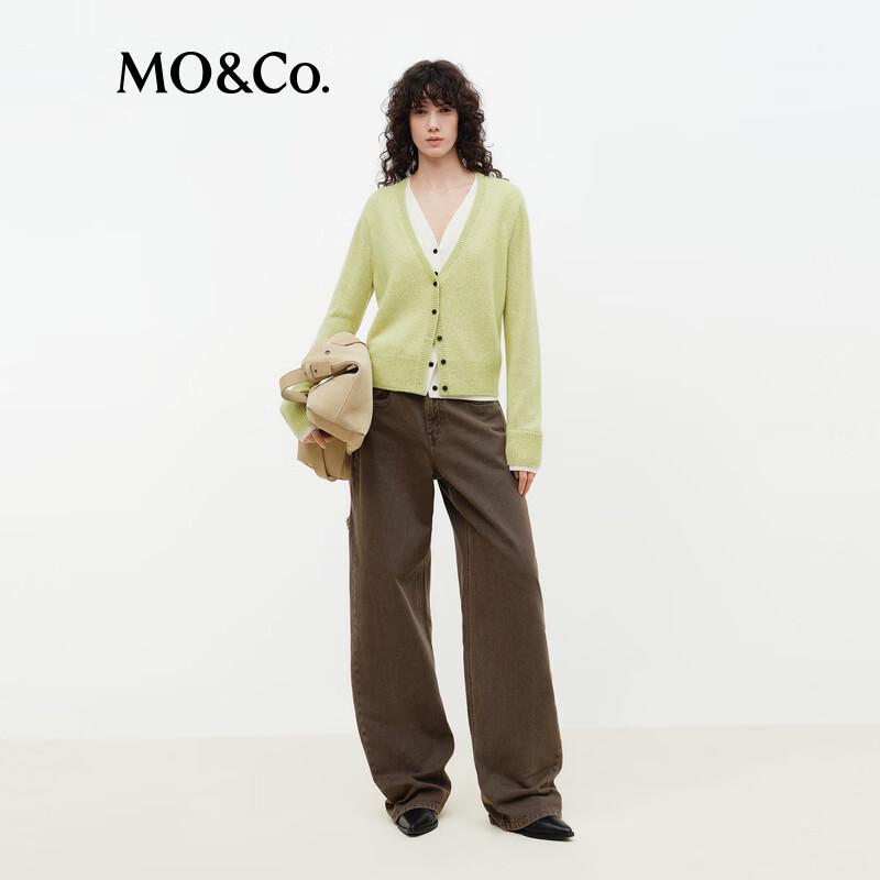 MO&Co. Women's V-Neck Knit Cardigan