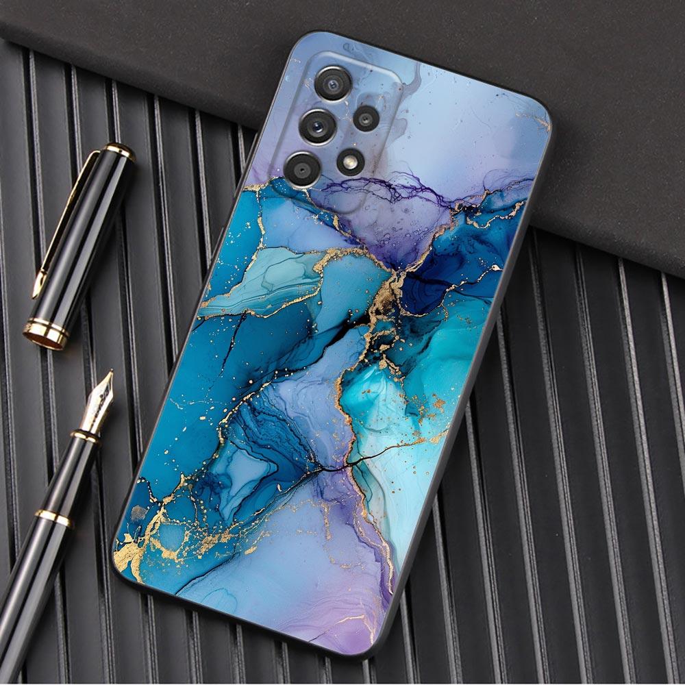 Watercolor Abstract Marble Pattern Phone Case For Samsung Galaxy A57 A56 A37 A55 A36 A26 A54 A52 A35 A34 A17 A16 A15 A07 Cover