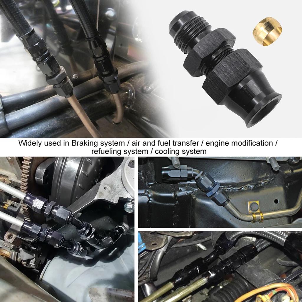 Male Flare To 5/16" Fuel Hardline Tube Fitting Adapter Connector Alloy For 5/16" OD Alloy Tube with Brass Ferrule for Gas Liquid