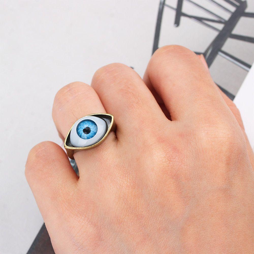 Retro Neue Punk Augenringe Überzogene Gothic Ringe Mode Augen Ringe für Männer Frauen Schmuck