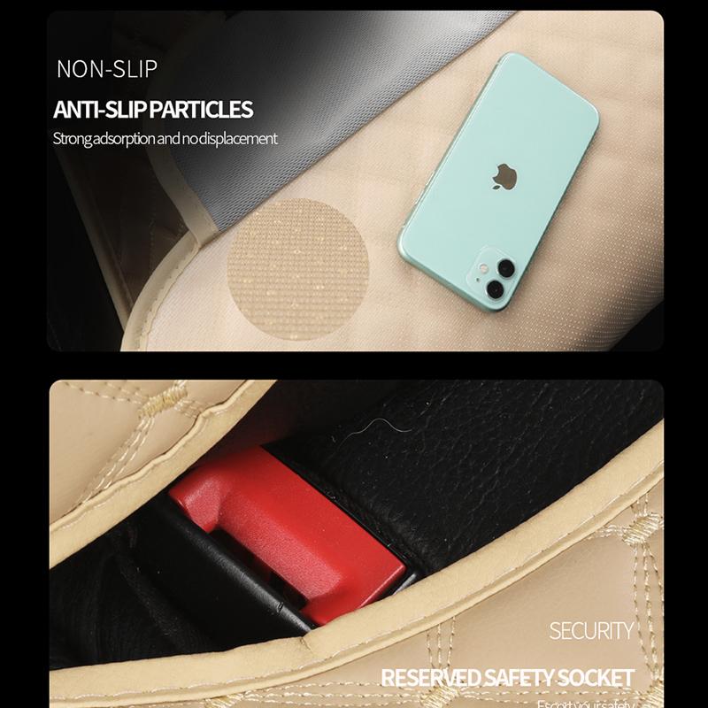 Leder-Autositzbezug-Schutzmatte, universell, vorne und hinten, atmungsaktiv, wasserdicht, PU, ​​Van, Auto, Fahrzeugsitzkissenschutz