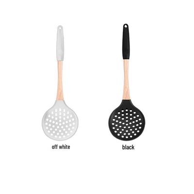 ZISIZ Wooden Handle Silicone Kitchen Utensil Set