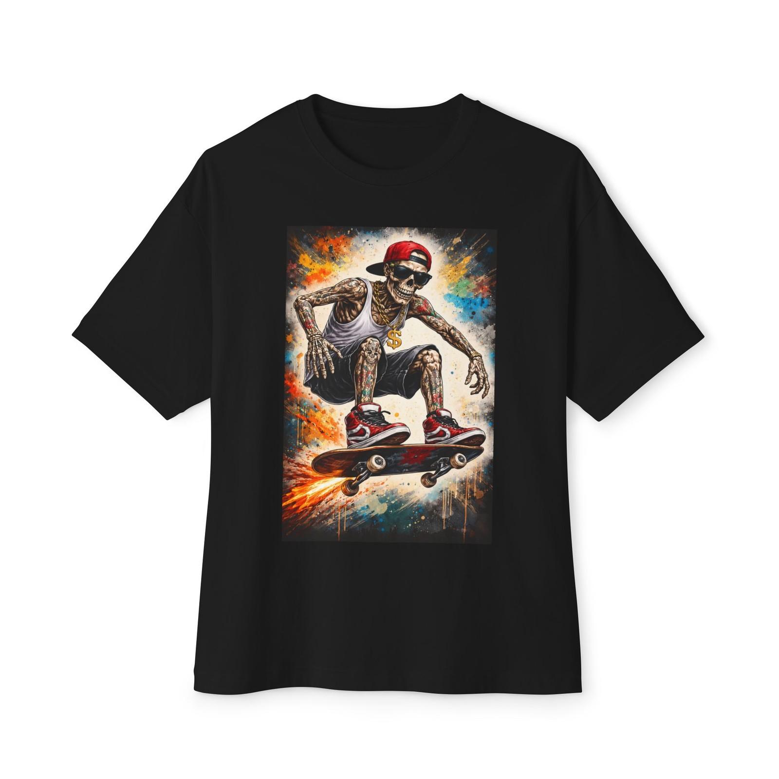 Skull Skateboarder Tee | Skateboard Skull Graphic Shirt S
