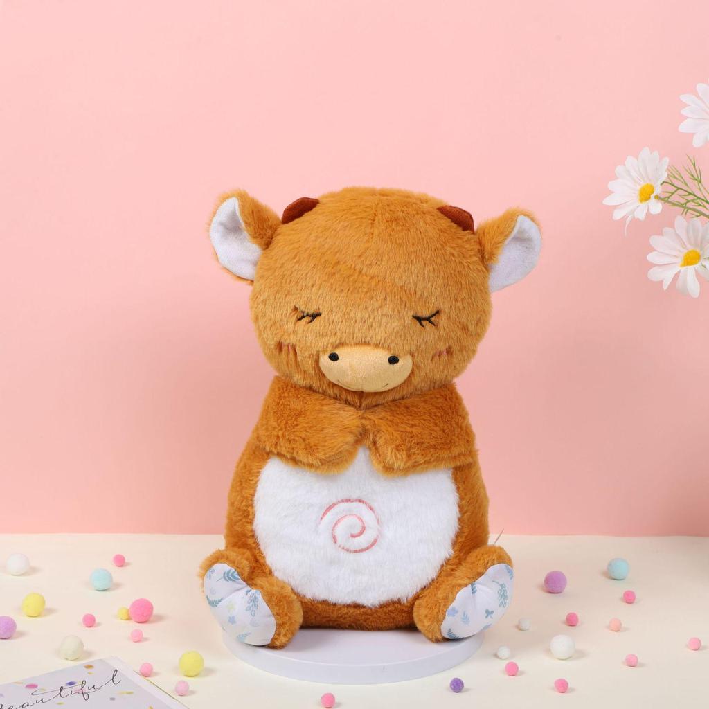 Cross-Border Soothing Breathing Series Niu Niu Animal Plush Toy with Music