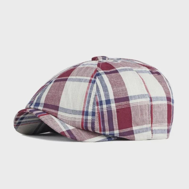 Autumn/Winter Unisex Plaid Newsboy Beret - British Retro Style Wool Hat