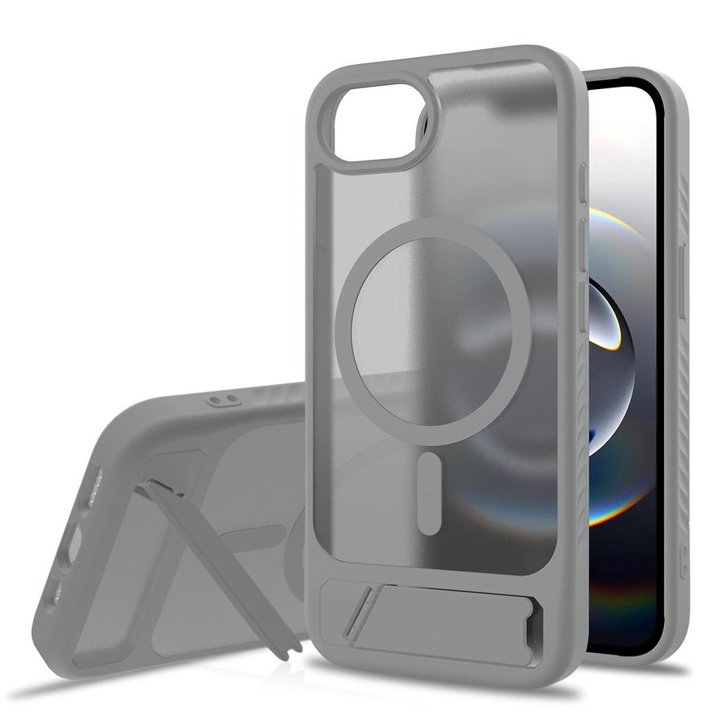 Black Apple 16 Stand Phone Case: 2-in-1 Drop-Proof Magnetic Protective Case for 15 Pro Max.