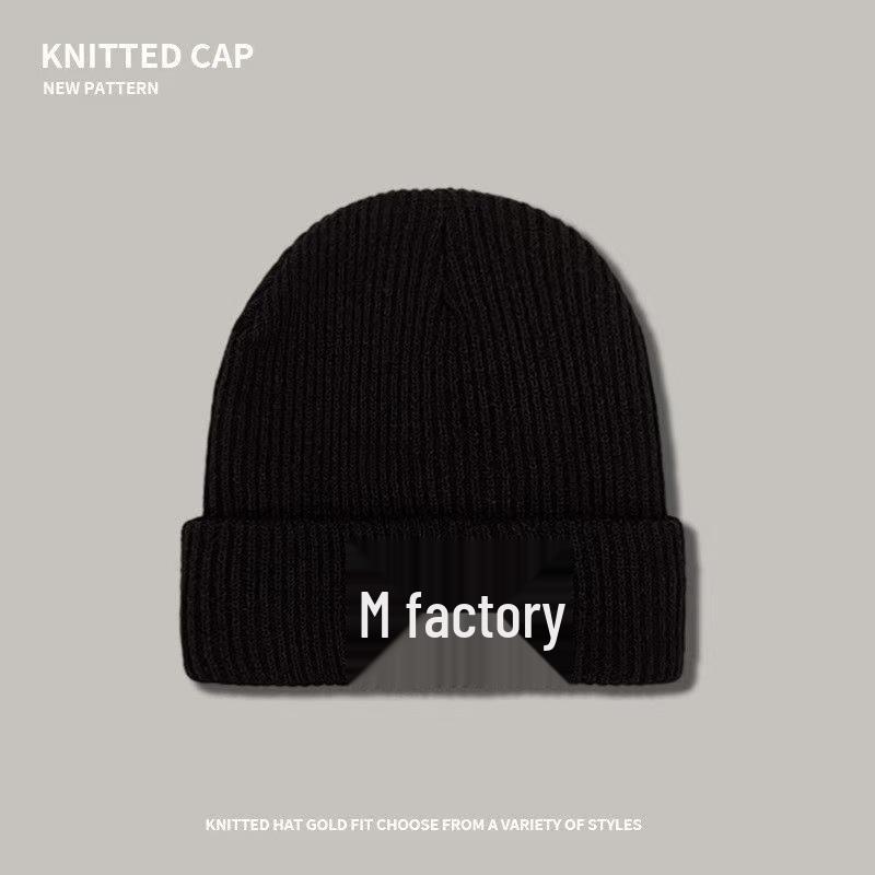 Unisex Winter Knitted Wool Hat: Fashionable Korean Hip-Hop Style, Warm, Thick, Versatile.