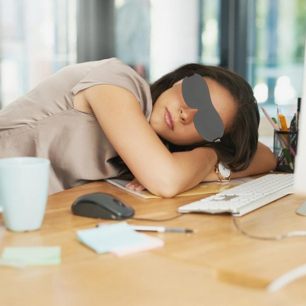 Light Blocking Sleeping Eye Mask Breathable Eyepatch Relieve Eyestrain for Men Women UseLight Gray