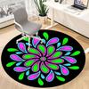 1pc Flower Mandala Chair Carpet for Office, Round Polyester Mat, Indoor Decor for Office, Washable Non-slip Carpet Yy251219087
