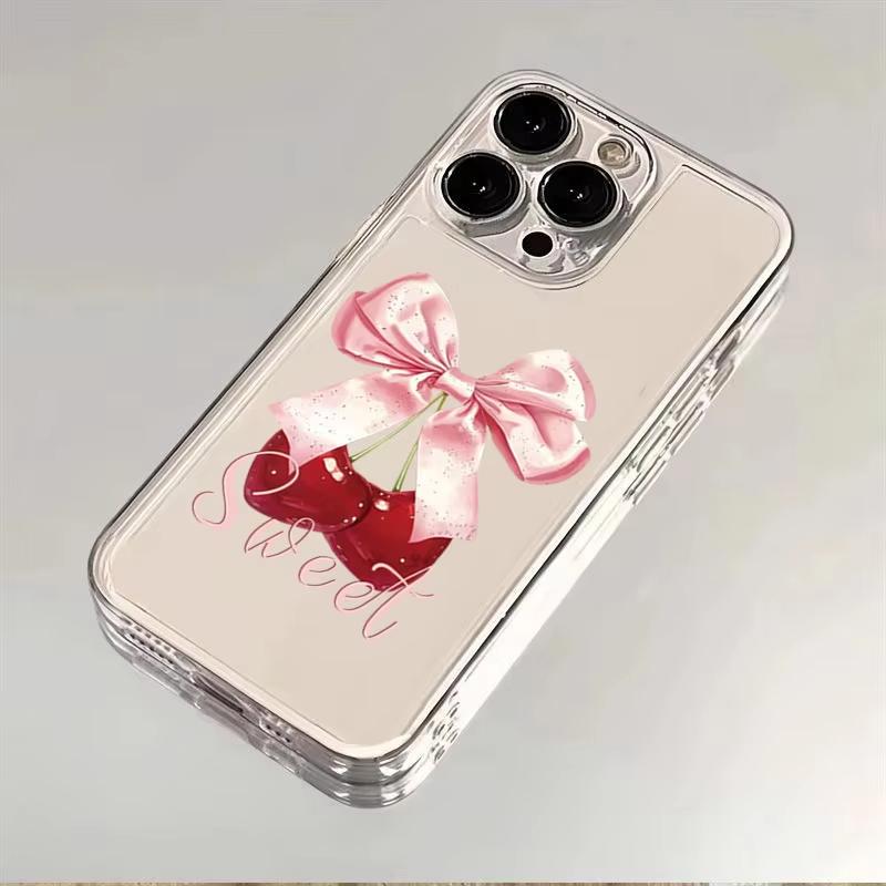 

Pink Bow Red Cherry Pattern Phone Case For Xiaomi Mi 15 T Pro 14T 13T Mi 17 Pro 15 14 13 12 11 Lite 5G Clear Bumper Cover Xiaomi 12S Ultra