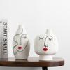 Flower Vase Plain White Ceramic Vases Abstract Face Modern Decorative Design Simple Creative Home Decoration Ornaments