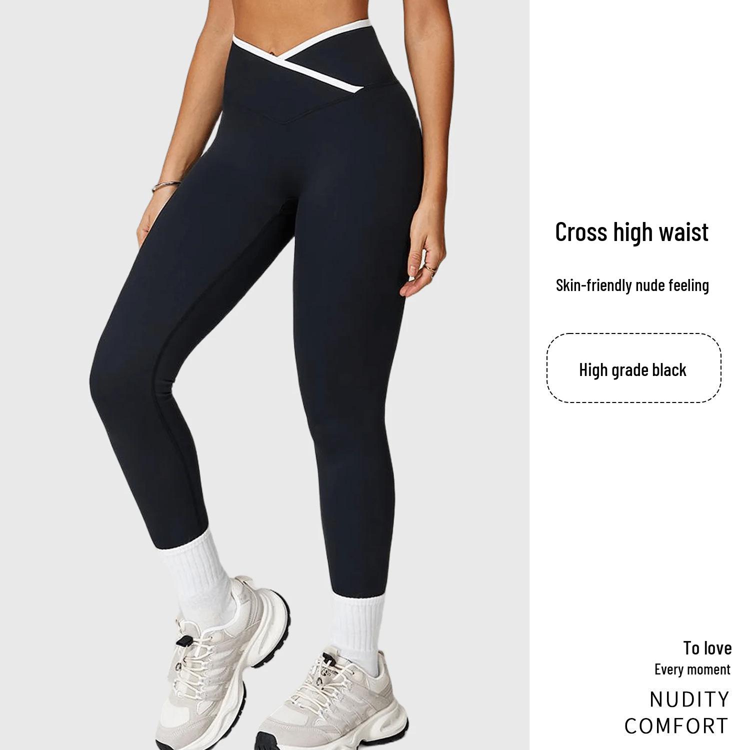 

High-Waist Color-Contrast Yoga Pants - Seamless, Breathable, and Tight-Fit for Women’s Sports, Running, and Fitness. XXL