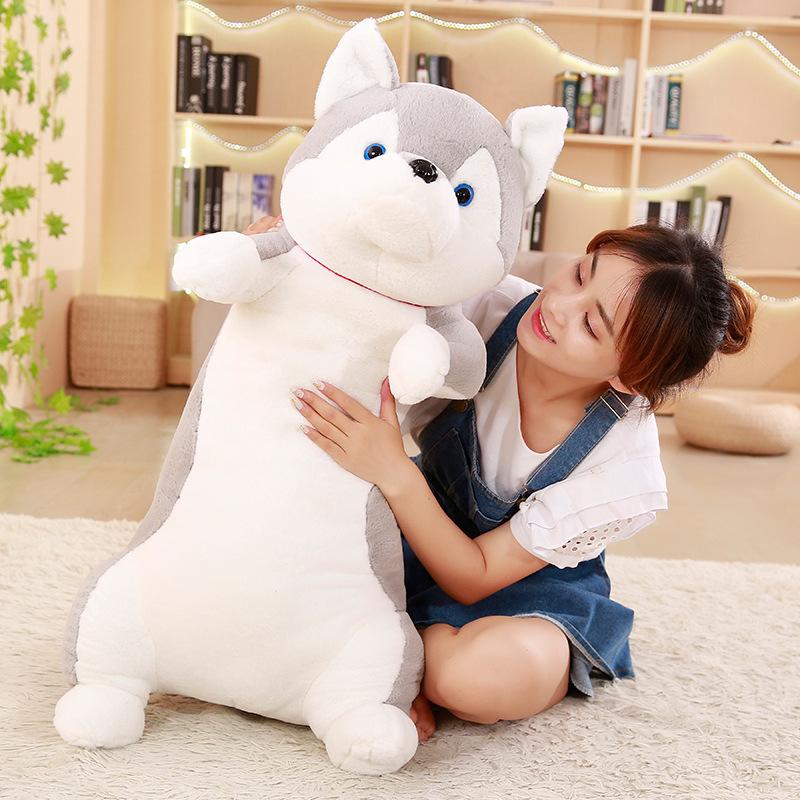 Adorable Shiba Inu Dog Pillow Stuffed Animals Husky Plush Doll Toys Cartoon Hug Pillow Long Nap Sleeping Pillow Bed Cushion Gift