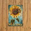 Metal Wall Art Sunflower Vintage Tin Sign 8x12 Inch Garden Decor Poster