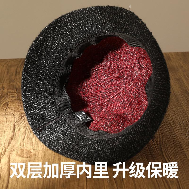 New Wool Knitted Basin Hat Temperament Mother Hat Women's Autumn and Winter Warm Fashion Elderly Top Hat