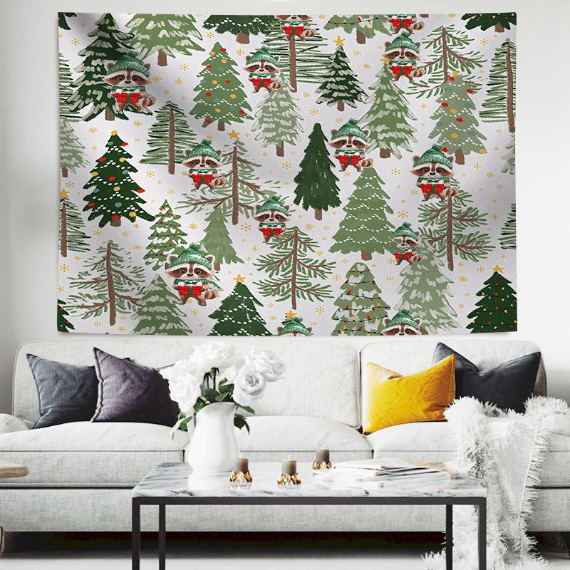 Christmas Balls And Snow Wall Hanging Tapestry Christmas Wall Hanging Tree Wall Hanging Gorgeous Christmas Tree Fireplace Gifts