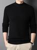 Men's Half-High Collar Wool Sweater - Warm, Versatile, Solid Color for Autumn/Winter