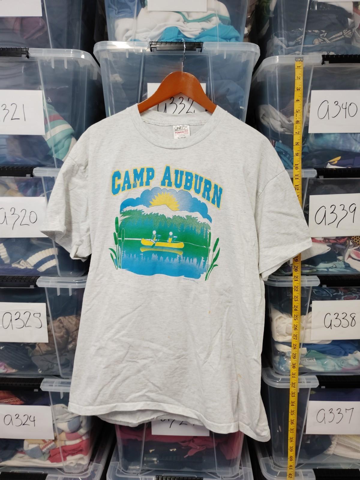 Vtg Camp Auburn 1994  Gray Fair Condition Paint  Spots Size XL A24 Unisex T-Shirt L