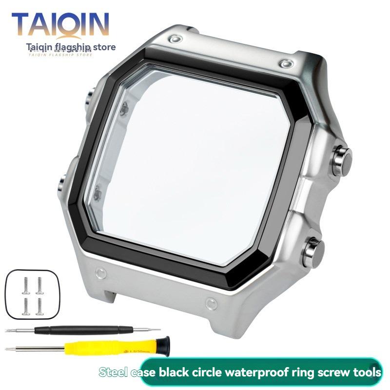 AE1200 Watch Case For Casio 3299 AE-1200WH Stainless Steel Modified Metal Shell with Waterproof Ring Black Silver Watch Case