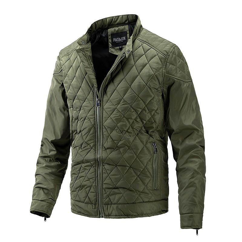 Mens Winter Lightweight Cotton Jacket 2026 Vintage Style Loose Fit Stand Collar Casual Outerwear Teens Young Adults