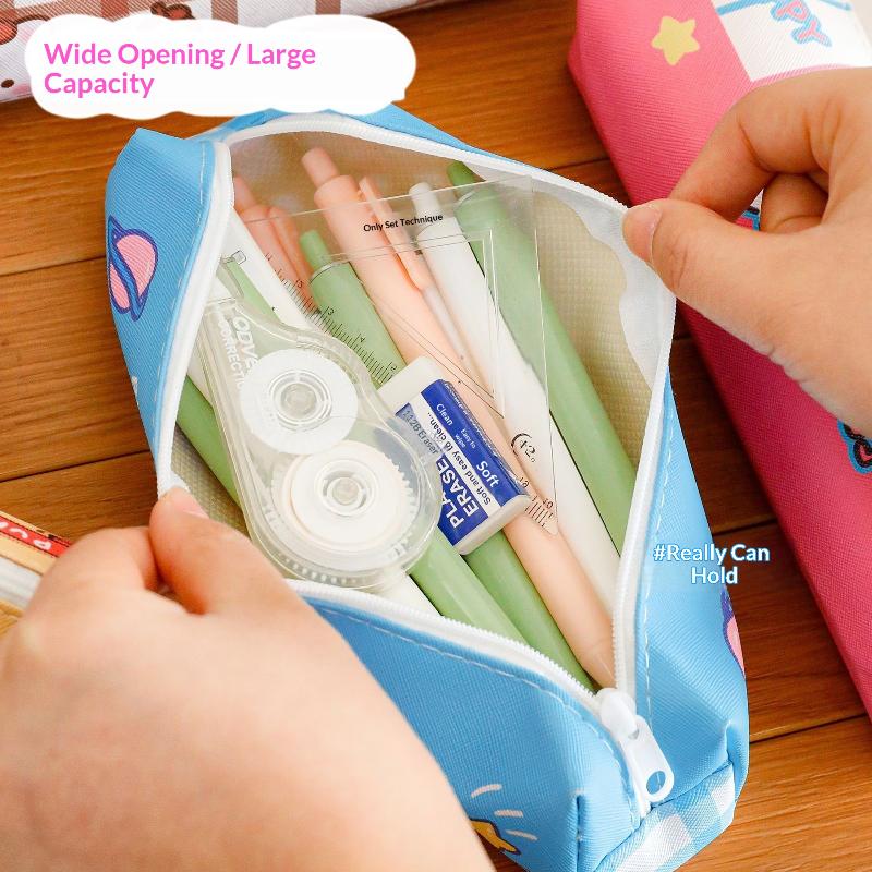 Cute Western Highland Pencil Case Student Portable Stationery Pen Box Cartoon Return To School Stationery Organizer Supplies