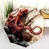 Ship Octopus  pattern, automatic folding umbrella, portable and foldable design, 8 ribs, a Christmas or birthday gift.
