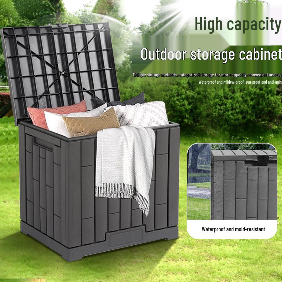 Large Outdoor Waterproof Storage Box with Sun Protection for Garden, Balcony, or Courtyard