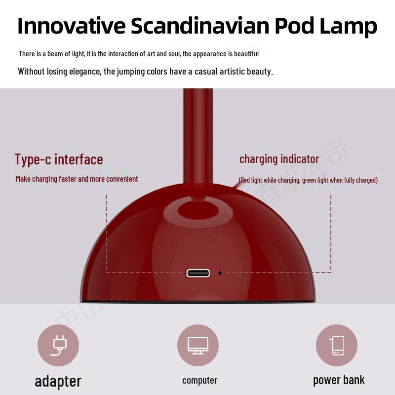 Nordic Minimalist LED Table Lamp, Wedding Room Ambient Lamp, Bedroom Bedside Lamp, Always-On Bud Lamp