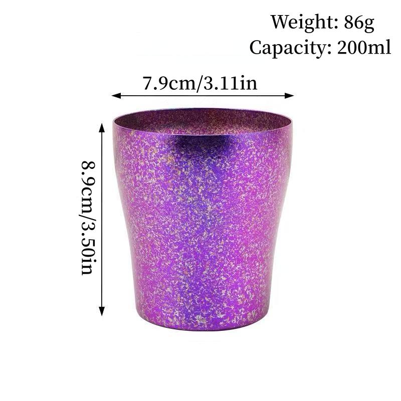 Multicolored Pure Titanium Double-Wall Coffee Mug,Outdoor Camping Water Cups,Creative Gifts Office Tea Mug 200 ml Beer Juice Cup