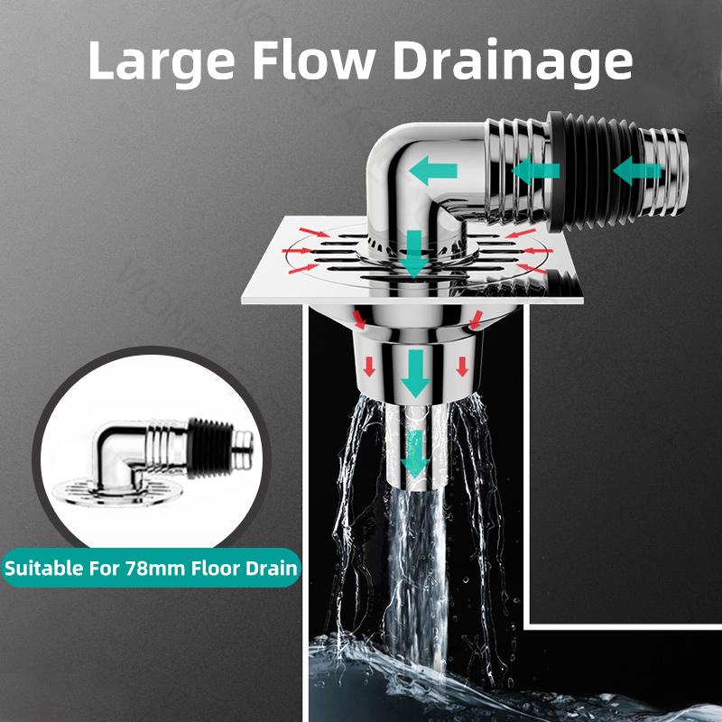 Washing Machine Drainage Pipe Floor Drain Sealing Connector Bathroom Sewer Anti Overflow Special Connector Stainless Steel