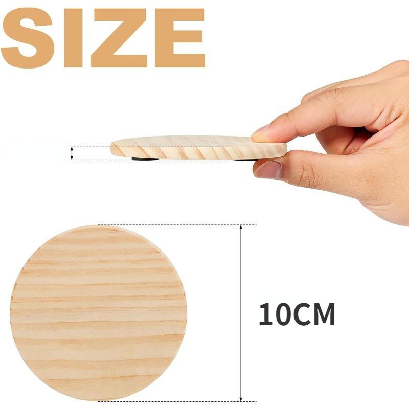 12 PCS Round Wooden Circle Original Wooden Shape Wooden Crafts Coasters DIY Making Painting Carving Painting Making