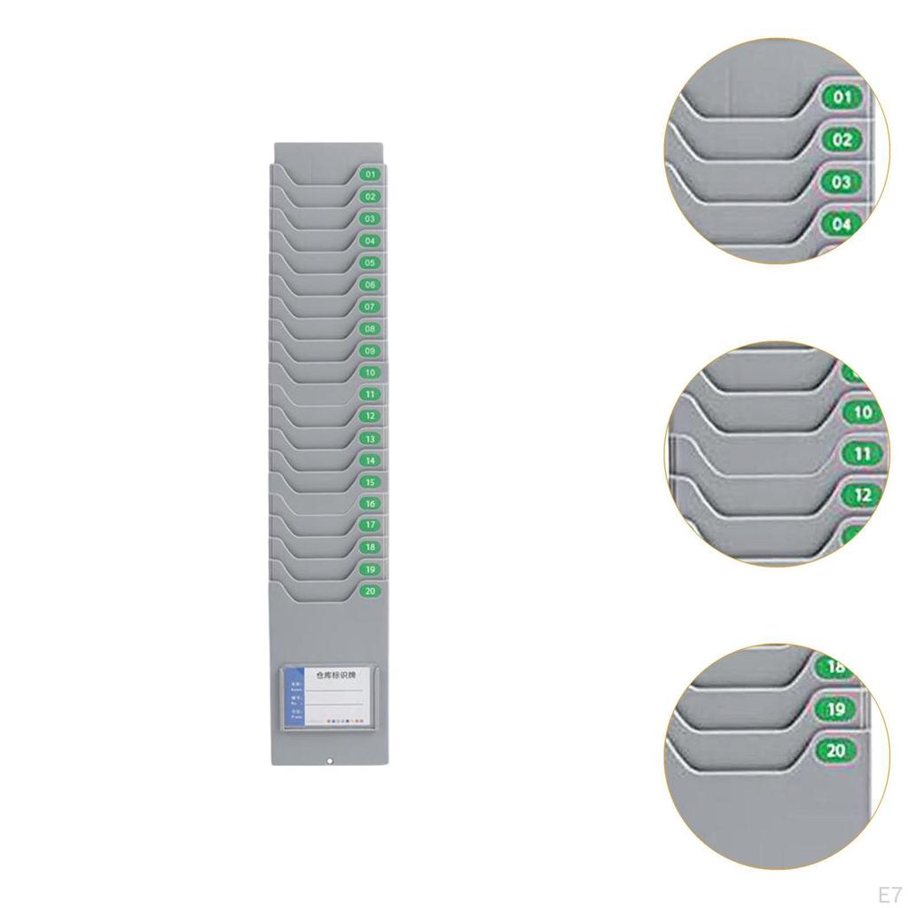 Time Cards Rack Payroll Recorder Display with Screw Retractable Office Card Holder Wall Mount