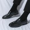 Britain Retro Men's Pointed Alligator Pattern Flats Business Leather Shoes Male Casual Loafers Formal Dress Footwear